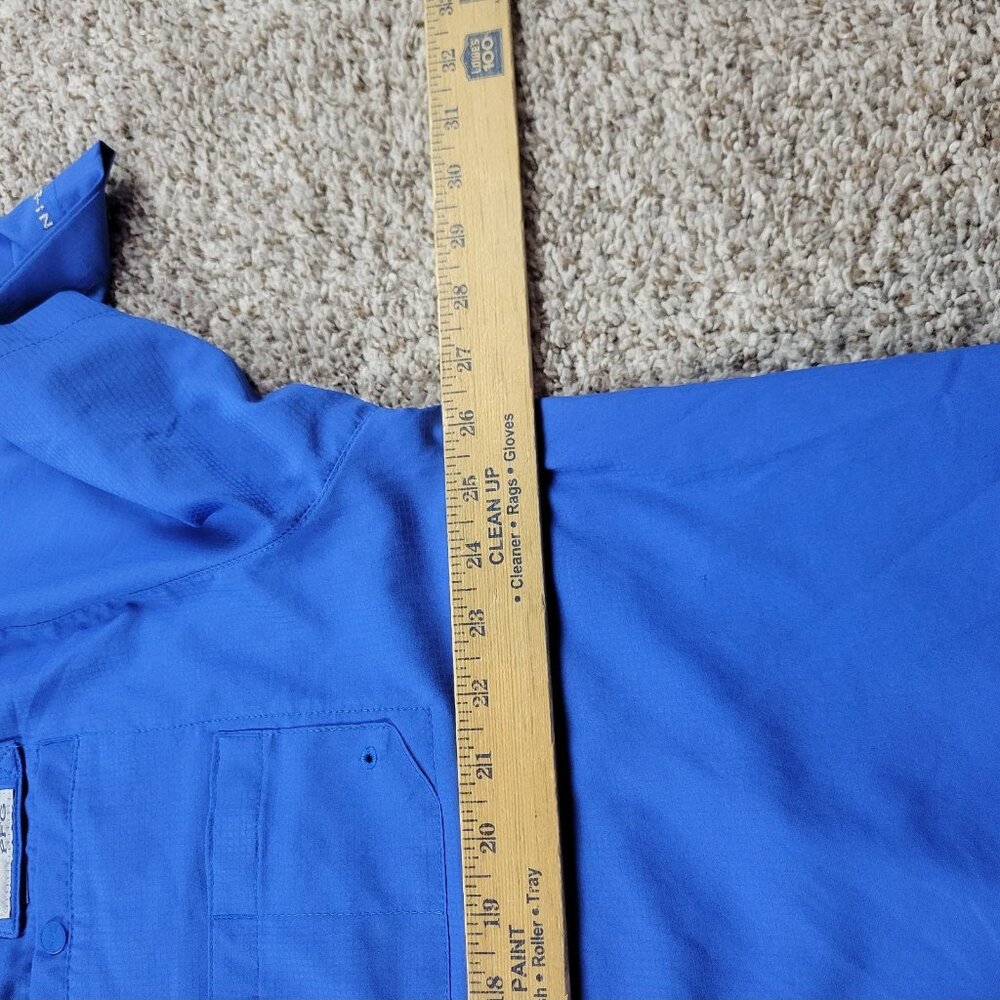 Columbia Tamiami Shirt Mens 2XL Blue PFG Omni-Shade Fishing Button Front - Picture 3 of 6